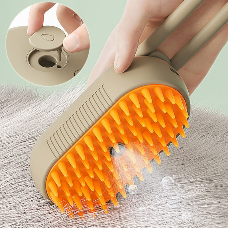 3-in-1 Electric Pet Steam Brush for Cats & Dogs – Grooming Comb, Hair Removal & Massage