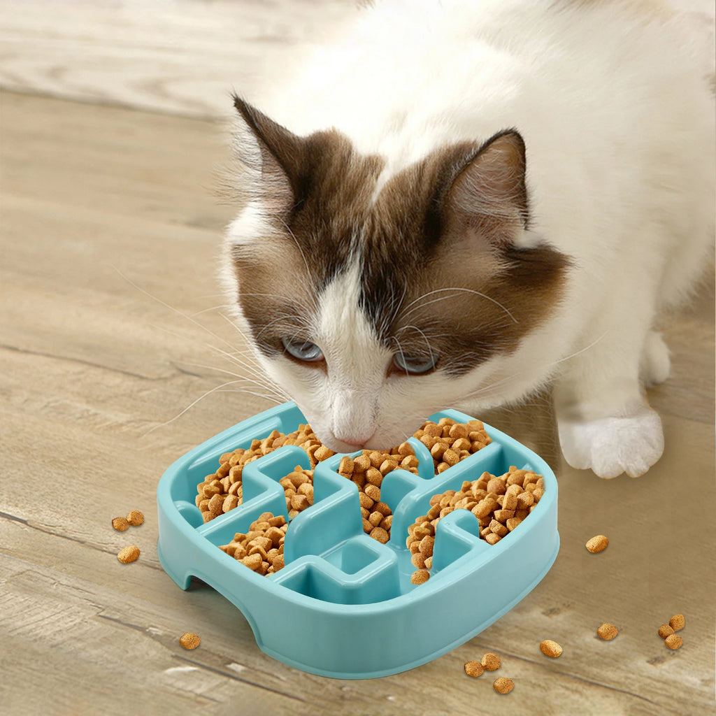 Pet Dog Cat Slow Feeder Bowl Fun Non Slip Anti-Gulping Slower Food Feeding Dishes Eco Dog Bowl for Large Medium Small Cat Dogs Puppy