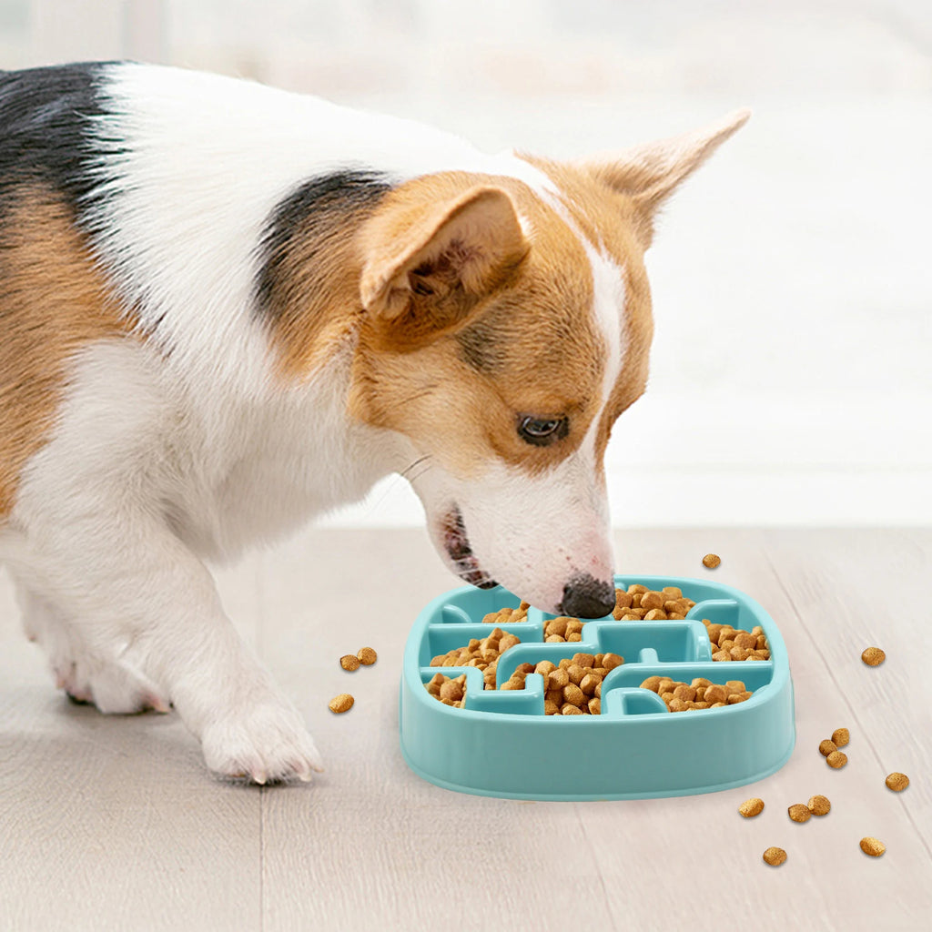 Pet Dog Cat Slow Feeder Bowl Fun Non Slip Anti-Gulping Slower Food Feeding Dishes Eco Dog Bowl for Large Medium Small Cat Dogs Puppy
