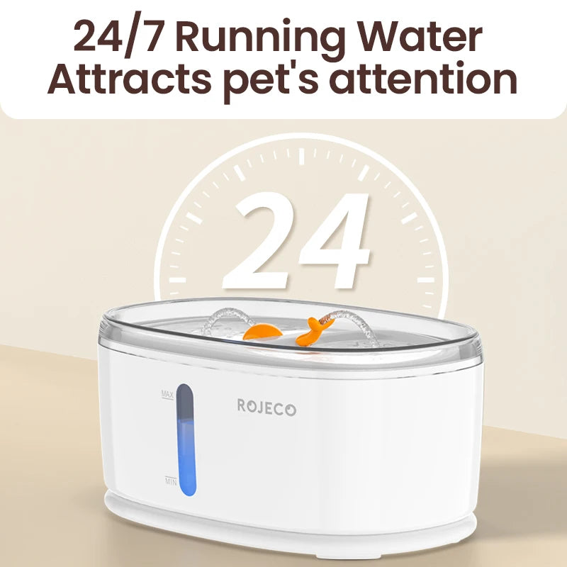 ROJECO Automatic Pet Water Fountain | Dual Bowl Cat & Dog Water Dispenser for Multiple Pets