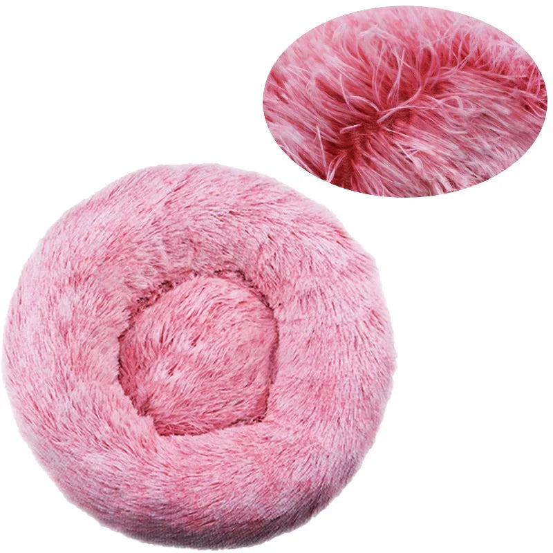 Round Plush Pet Bed for Dogs & Cats | Super Soft, Warm & Comfortable Sleeping Bed (40–90cm)