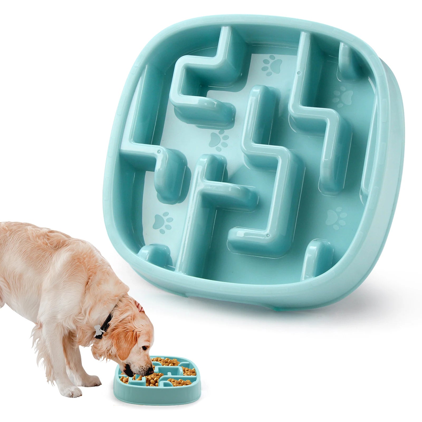 Pet Dog Cat Slow Feeder Bowl Fun Non Slip Anti-Gulping Slower Food Feeding Dishes Eco Dog Bowl for Large Medium Small Cat Dogs Puppy