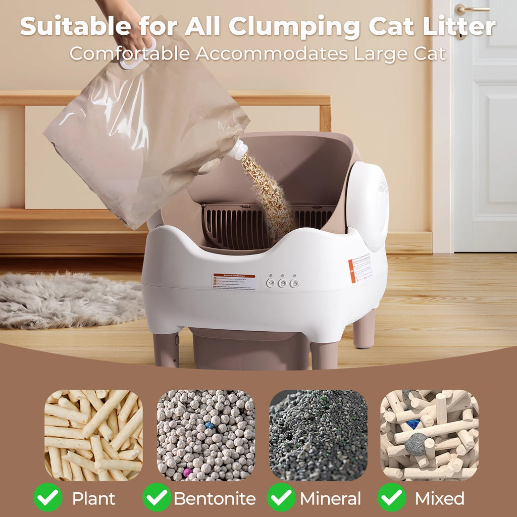 Smart Self-Cleaning Cat Litter Box with APP Control – Odor-Free, Multi-Cat Automatic Litter Box | Affordable Alternative to Litter-Robot – Save $200 Today