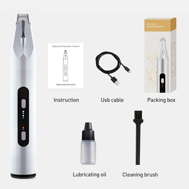Professional Dog Hair Trimmer – Rechargeable Pet Grooming Clippers for Dogs & Cats, Electric Shaver for Paw, Face & Haircut