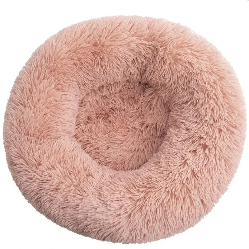 Round Plush Pet Bed for Dogs & Cats | Super Soft, Warm & Comfortable Sleeping Bed (40–90cm)