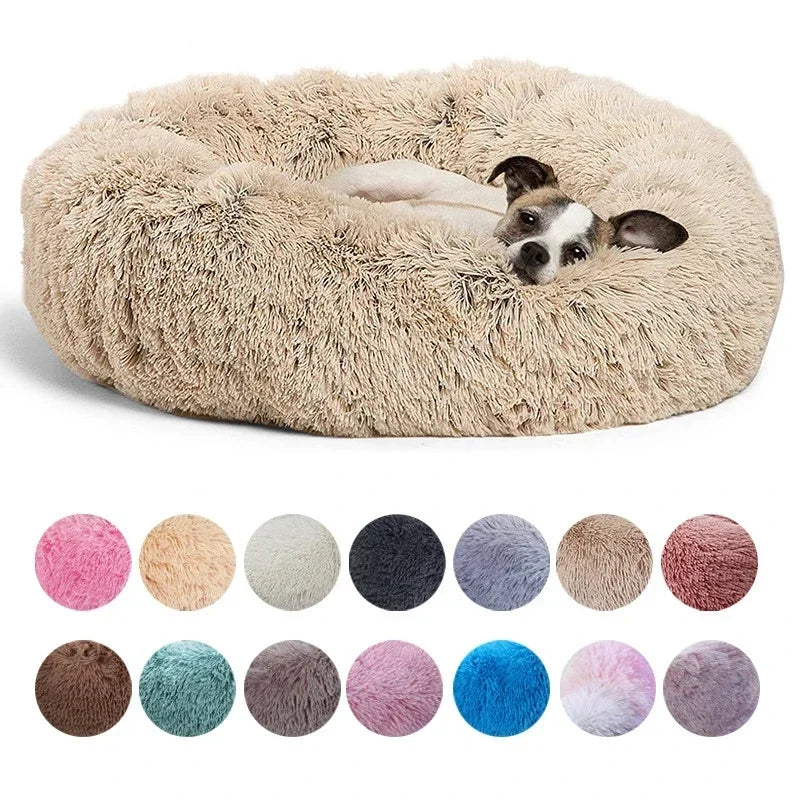Round Plush Pet Bed for Dogs & Cats | Super Soft, Warm & Comfortable Sleeping Bed (40–90cm)