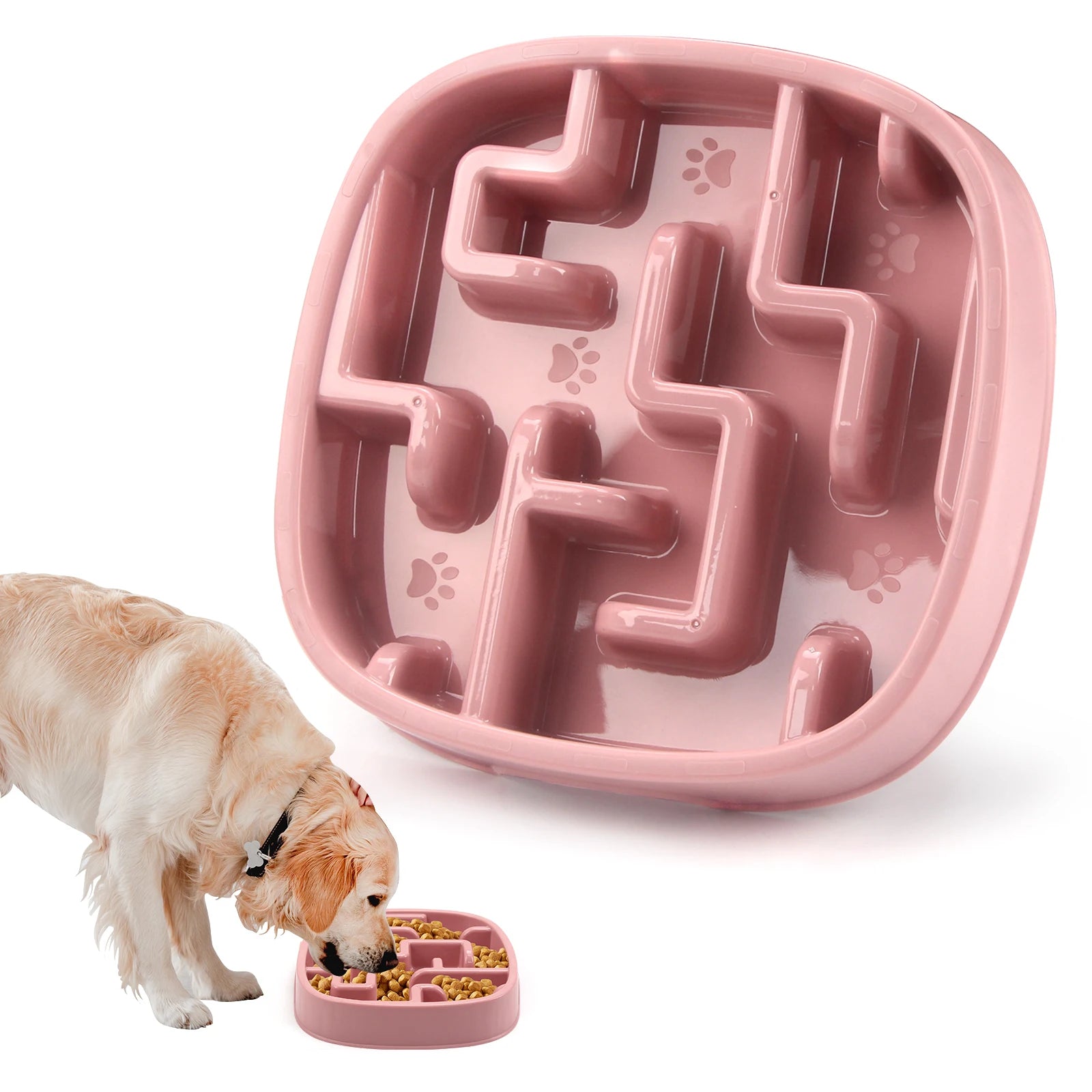 Pet Dog Cat Slow Feeder Bowl Fun Non Slip Anti-Gulping Slower Food Feeding Dishes Eco Dog Bowl for Large Medium Small Cat Dogs Puppy