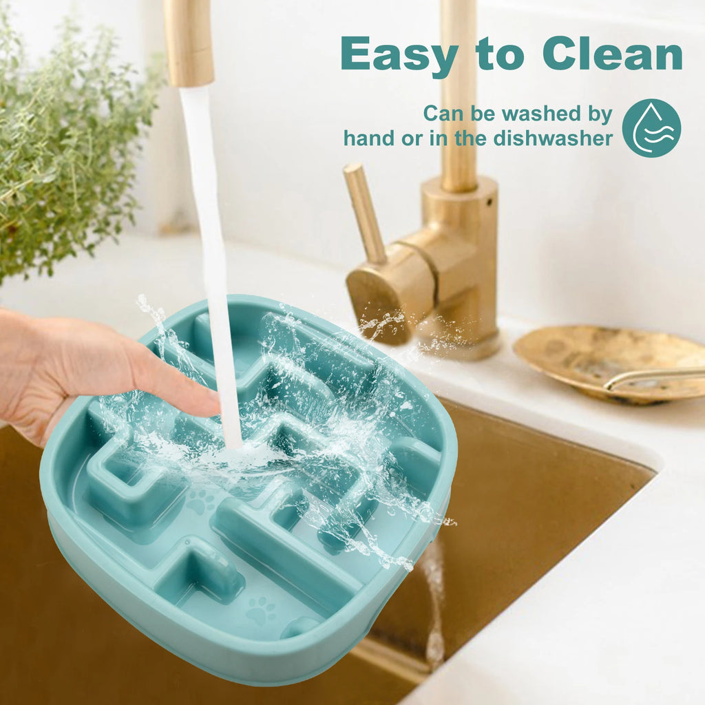 Pet Dog Cat Slow Feeder Bowl Fun Non Slip Anti-Gulping Slower Food Feeding Dishes Eco Dog Bowl for Large Medium Small Cat Dogs Puppy