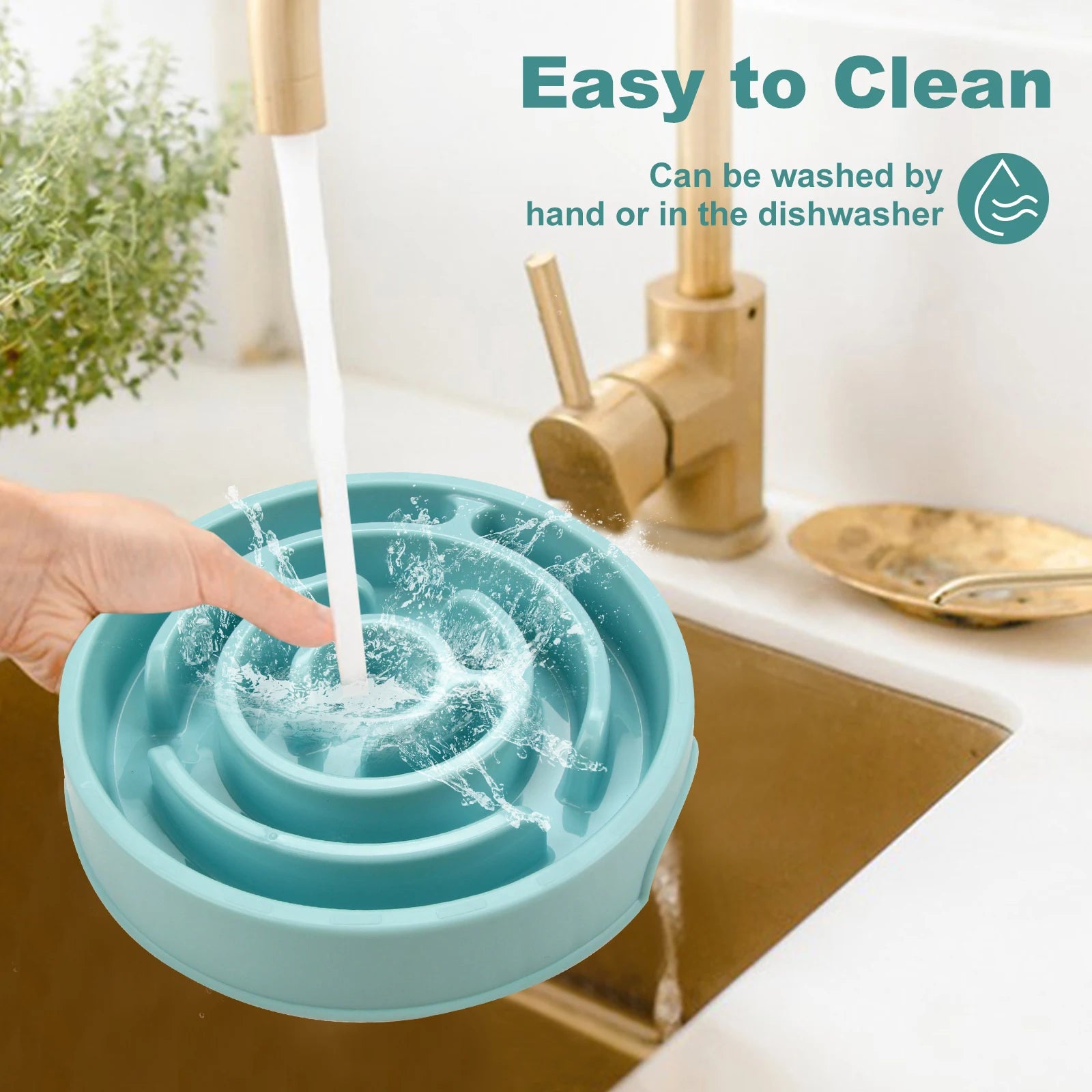 Pet Dog Cat Slow Feeder Bowl Fun Non Slip Anti-Gulping Slower Food Feeding Dishes Eco Dog Bowl for Large Medium Small Cat Dogs Puppy