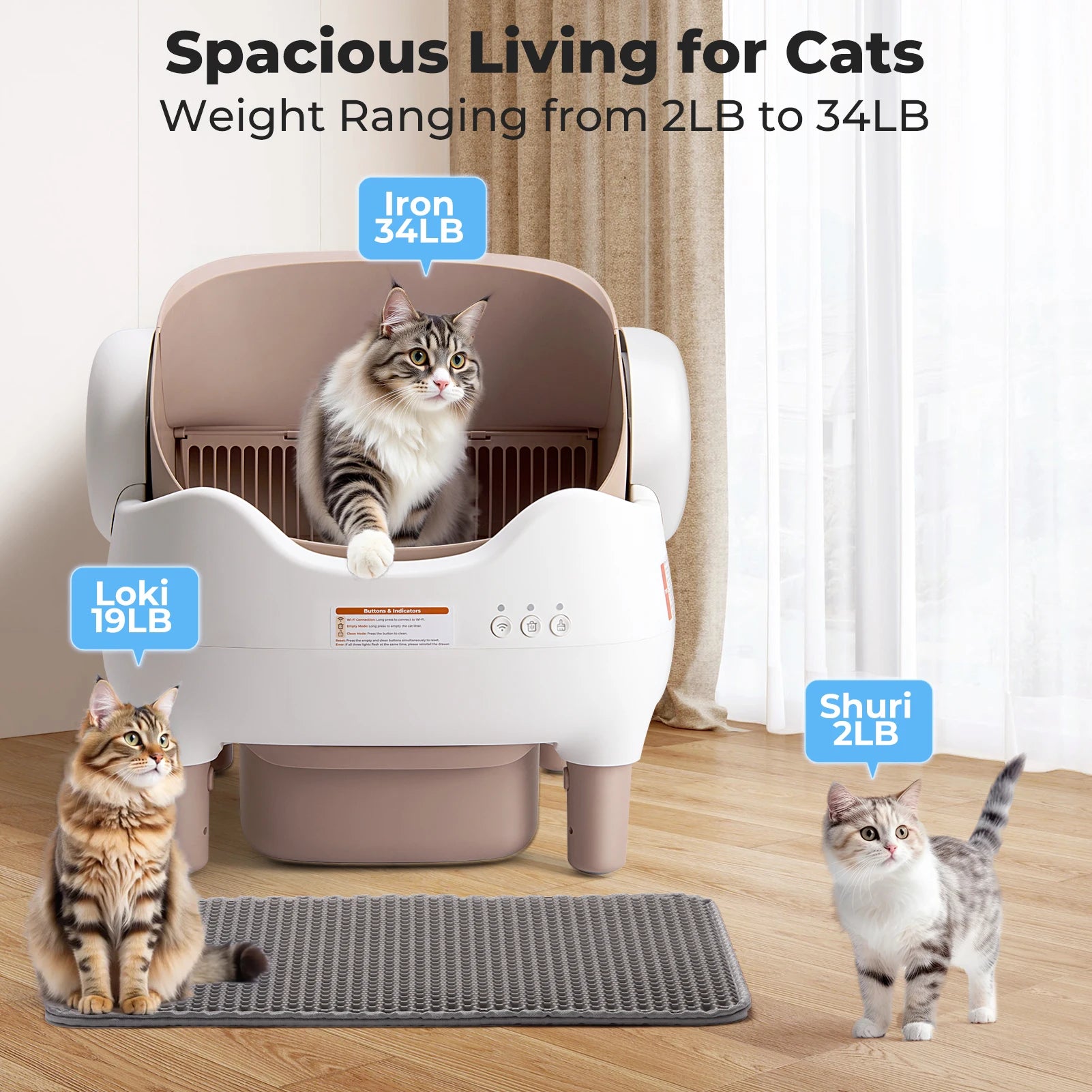 Smart Self-Cleaning Cat Litter Box with APP Control – Odor-Free, Multi-Cat Automatic Litter Box | Affordable Alternative to Litter-Robot – Save $200 Today