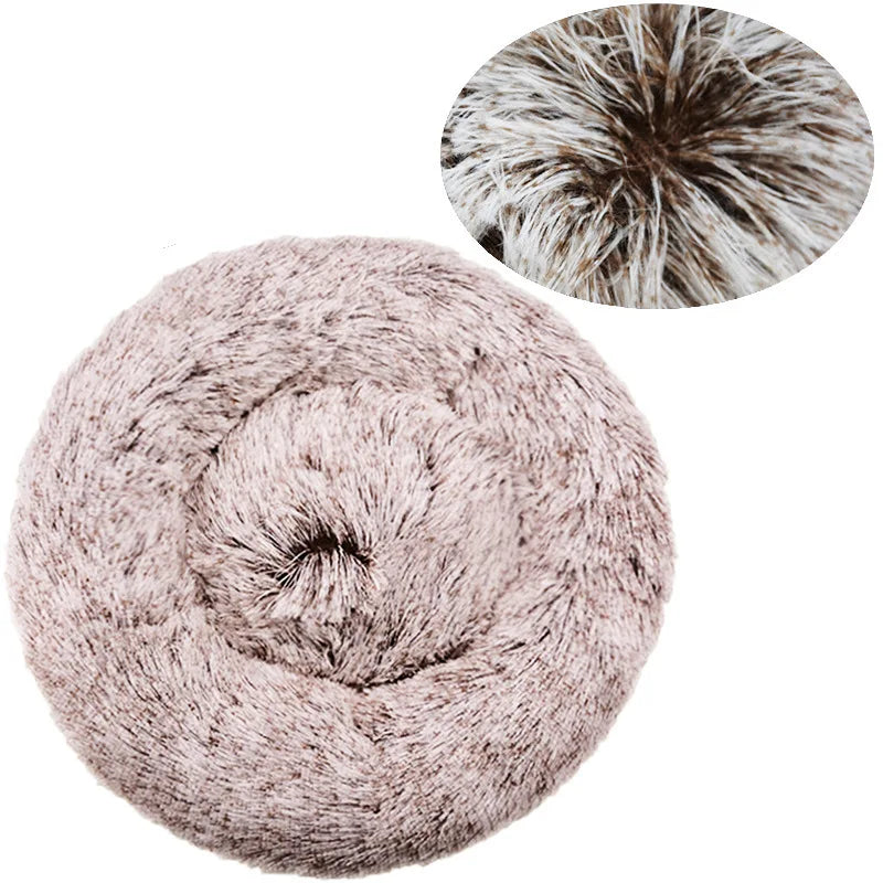 Round Plush Pet Bed for Dogs & Cats | Super Soft, Warm & Comfortable Sleeping Bed (40–90cm)