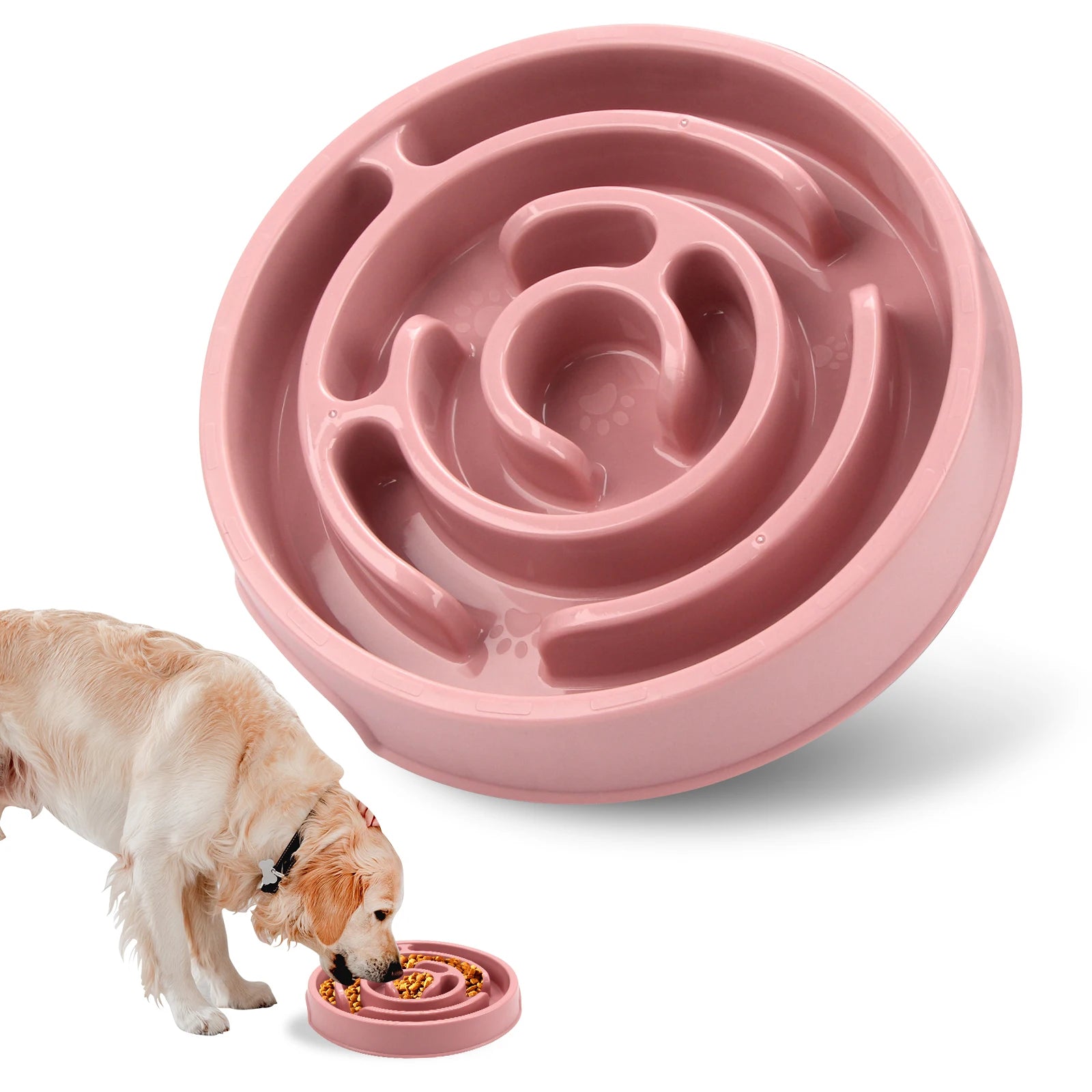 Pet Dog Cat Slow Feeder Bowl Fun Non Slip Anti-Gulping Slower Food Feeding Dishes Eco Dog Bowl for Large Medium Small Cat Dogs Puppy