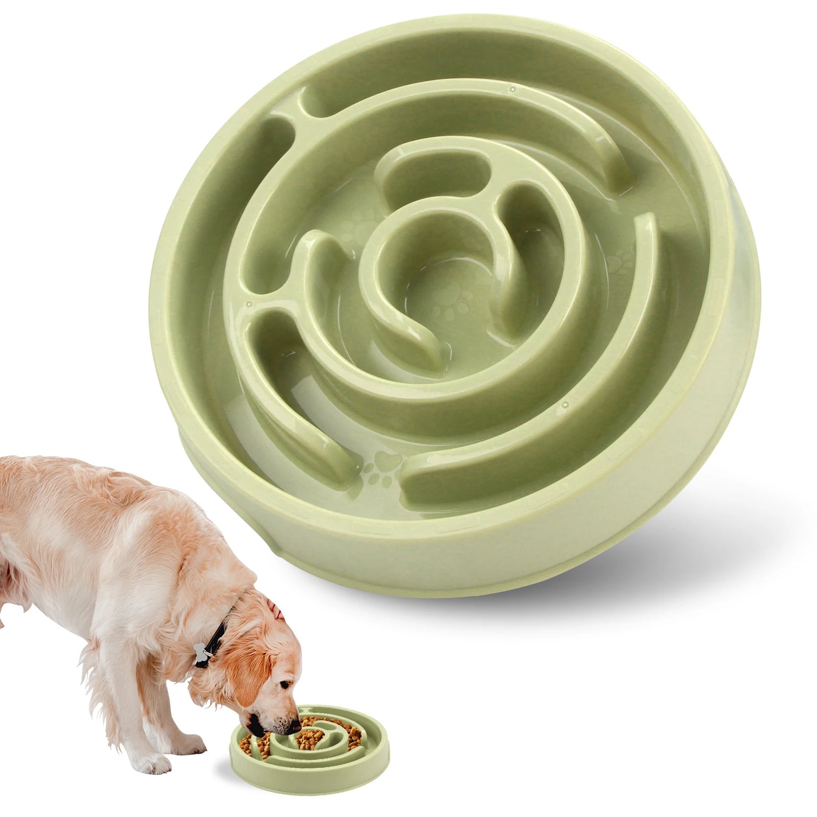 Pet Dog Cat Slow Feeder Bowl Fun Non Slip Anti-Gulping Slower Food Feeding Dishes Eco Dog Bowl for Large Medium Small Cat Dogs Puppy