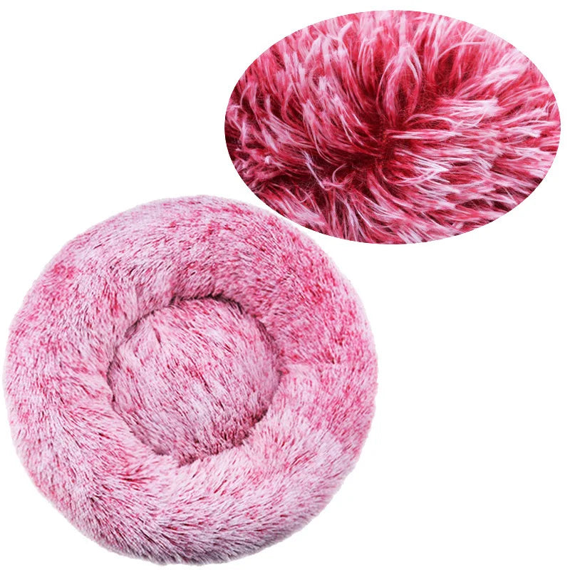 Round Plush Pet Bed for Dogs & Cats | Super Soft, Warm & Comfortable Sleeping Bed (40–90cm)