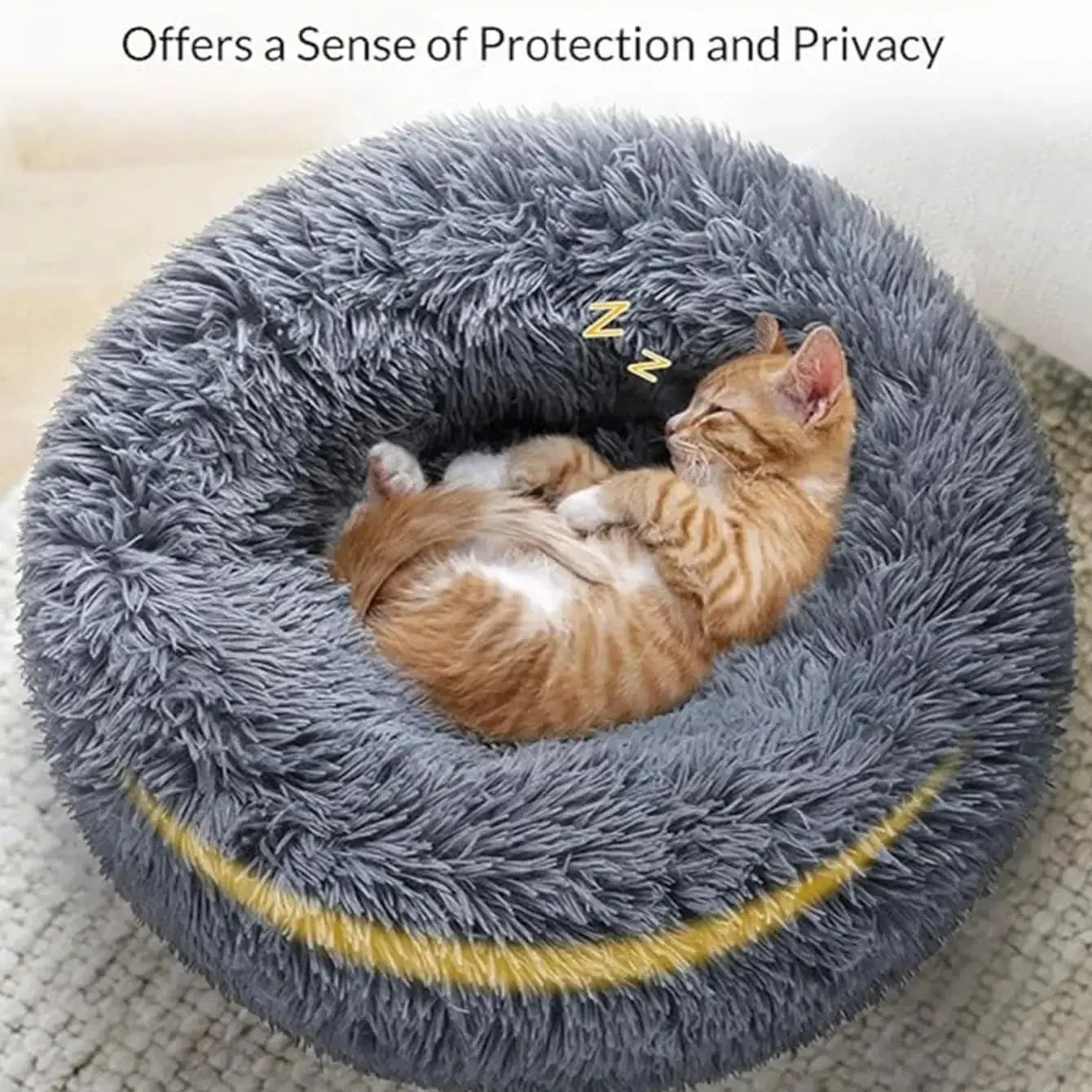 Round Plush Pet Bed for Dogs & Cats | Super Soft, Warm & Comfortable Sleeping Bed (40–90cm)