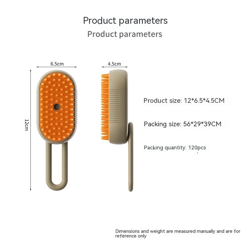 3-in-1 Electric Pet Steam Brush for Cats & Dogs – Grooming Comb, Hair Removal & Massage