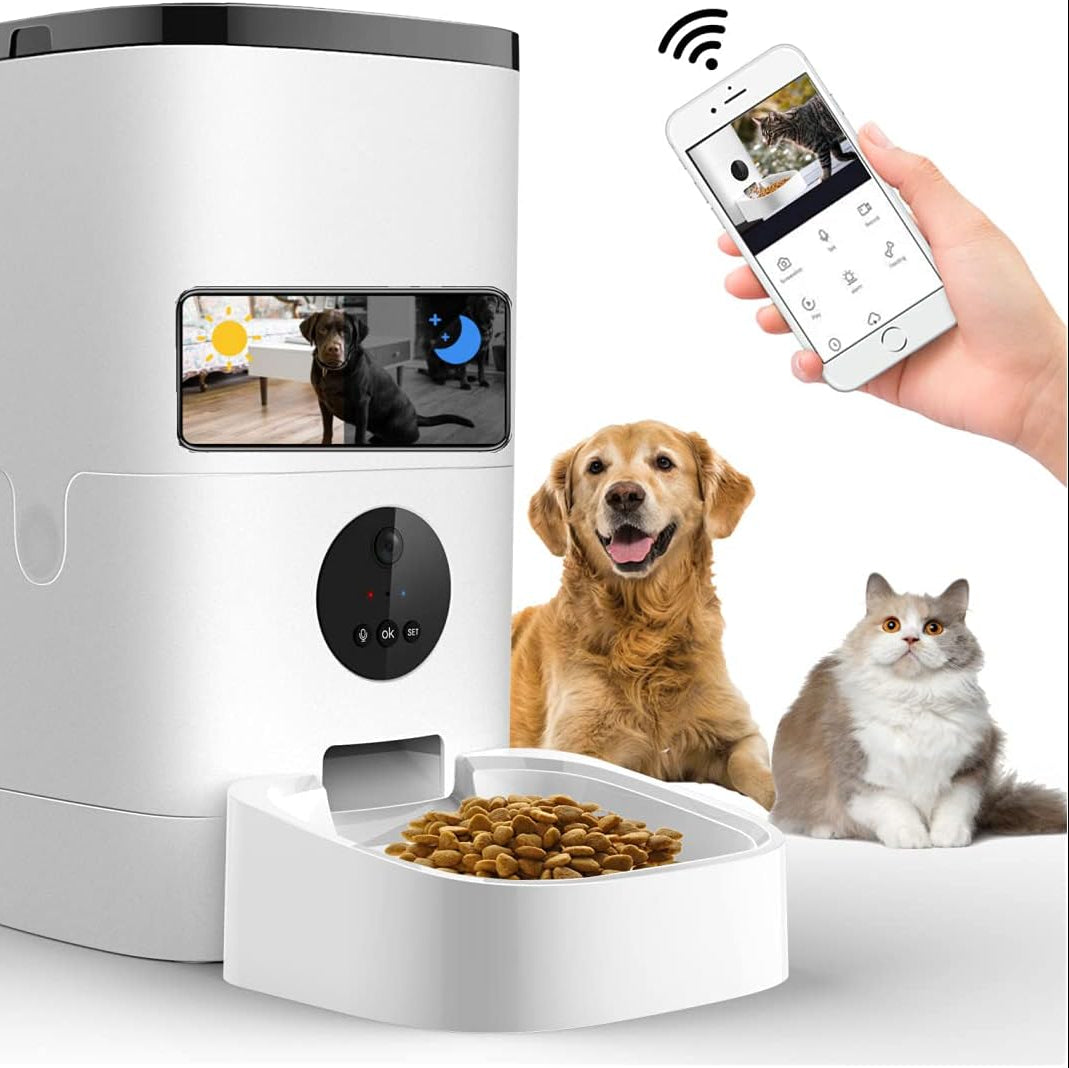 Pet Automatic Feeder Large Capacity Smart Voice Recorder APP Control Timer Feeding Cat Dog Food Dispenser With WiFi Pet Bo